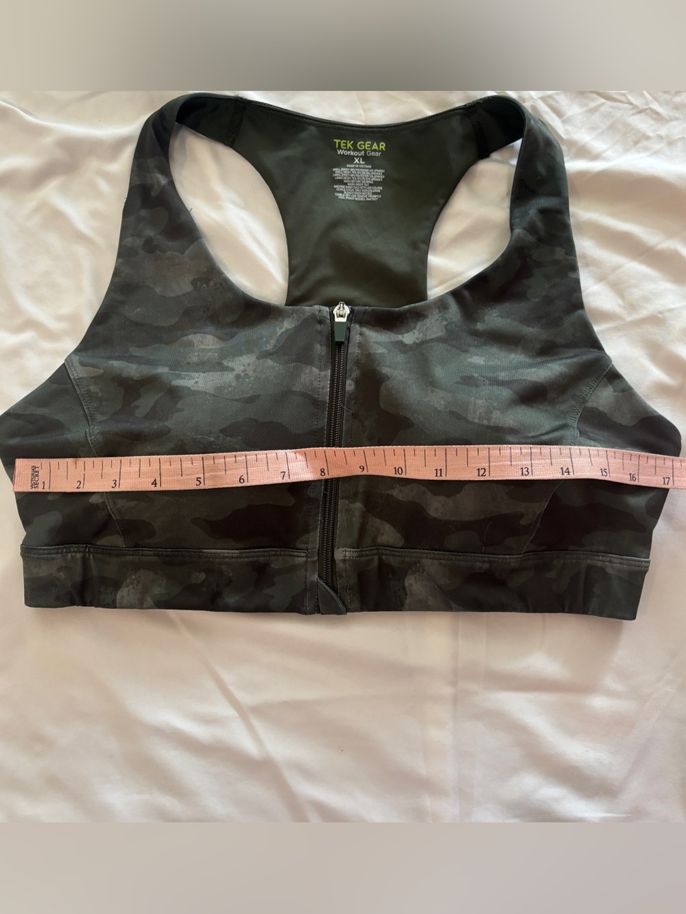 TEK GEAR Camo Front Zip Sports Bra - Picture 7 of 9